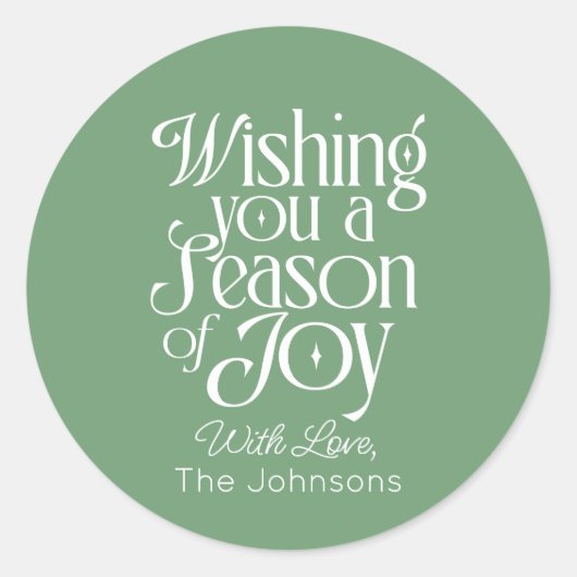 Season of Joy Holiday Sticker Personalized (Voorkant)