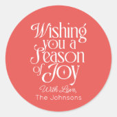 Season of Joy Holiday Sticker Personalized (Voorkant)