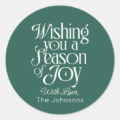 Season of Joy Holiday Sticker Personalized (Voorkant)