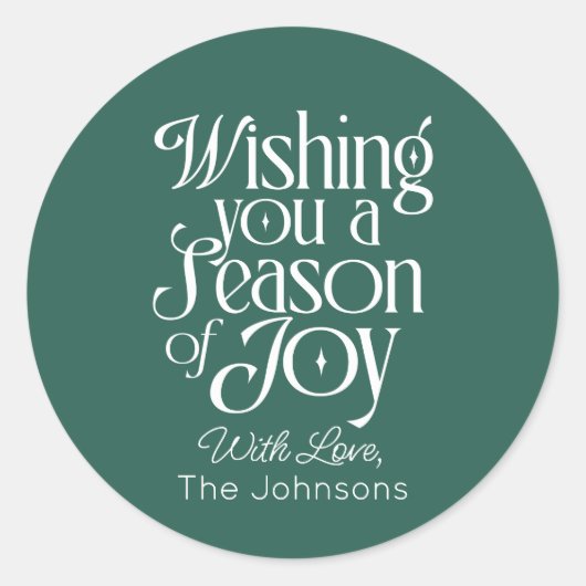 Season of Joy Holiday Sticker Personalized (Voorkant)