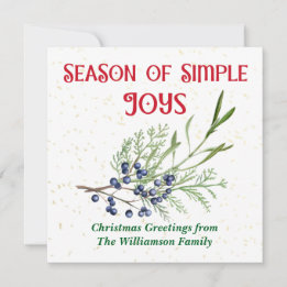 Season of Simple Joys Blue Juniper Christmas Feestdagenkaart