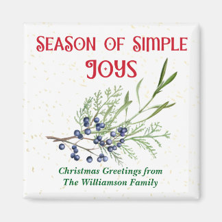 Season of Simple Joys Blue Juniper Christmas Magneet