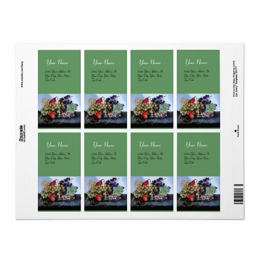 SEASON ' S FRUITS 1 - GRAPES EN PEARS - groen Etiket (Full Sheet)