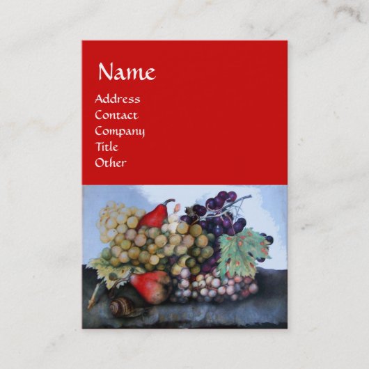 SEASON ' S FRUITS 1 - GRAPES EN PEARS VISITEKAARTJE (Voorkant)