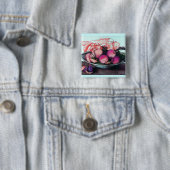 SEASON ' S FRUITS 2 VIERKANTE BUTTON 5,1 CM (In situ)