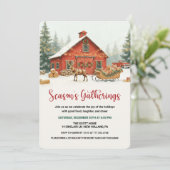 Season’s Gatherings Christmas Party Invitation Kaart (Staand voorkant)