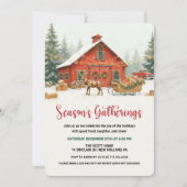 Season’s Gatherings Christmas Party Invitation Kaart (Voorkant)