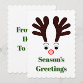 Season’s Greetings Flat Holiday Card Feestdagenkaart (Voorkant / Achterkant)