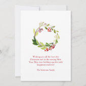 Season’s Greetings Holly Berry Card Kaart (Achterkant)