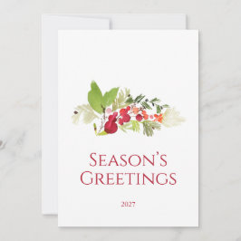 Season’s Greetings Holly Berry Card Kaart