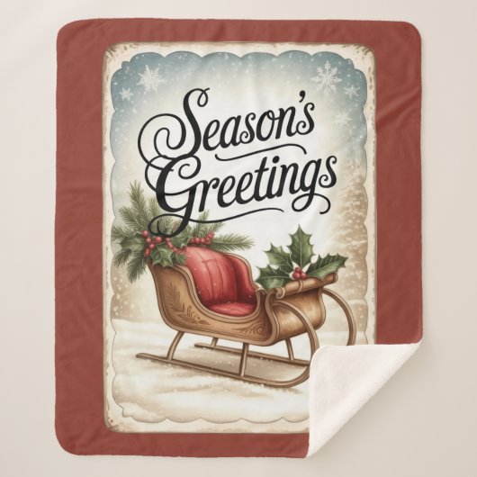 Season’s Greetings Sherpa Blanket Sherpa Deken (Voorkant)