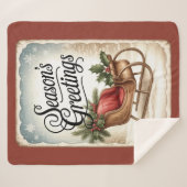 Season’s Greetings Sherpa Blanket Sherpa Deken (Voorkant (horizontaal))
