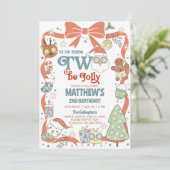 Season TWO be jolly boy Christmas 2nd birthday. Kaart (Staand voorkant)