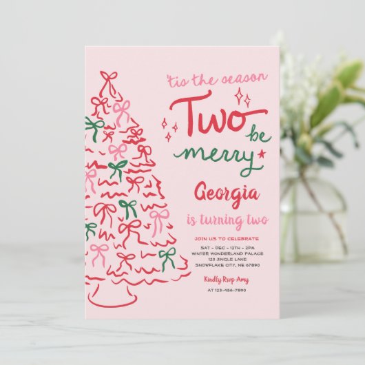 Season Two Be Merry Coquette Christmas Birthday Kaart (Staand voorkant)