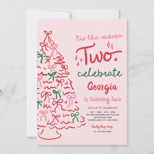 Season Two Celebrate Coquette Christmas Birthday Kaart (Voorkant)