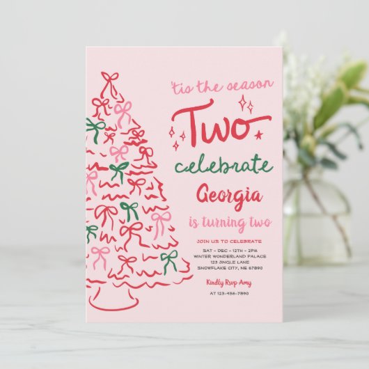 Season Two Celebrate Coquette Christmas Birthday Kaart (Staand voorkant)