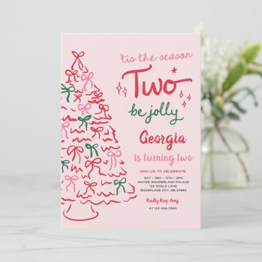 Season Two Celebrate Coquette Christmas Birthday Kaart (Staand voorkant)