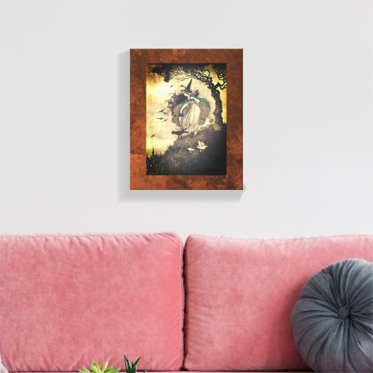 Seasonal Autumn/Halloween Witch Canvas Wall Art (Insitu (Woonkamer))