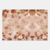 Seasonal Autumn Herfst Brown Leaves Inpakpapier Vel (Voorkant 3)