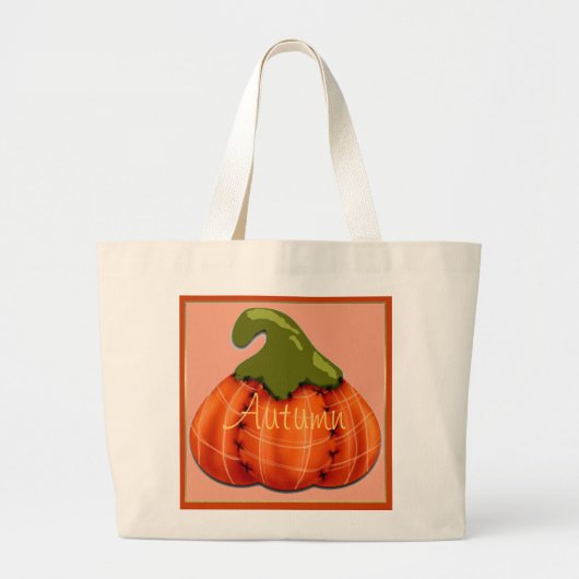 "Seasonal Autumn Pumpkin Grote Tote Bag (Voorkant)