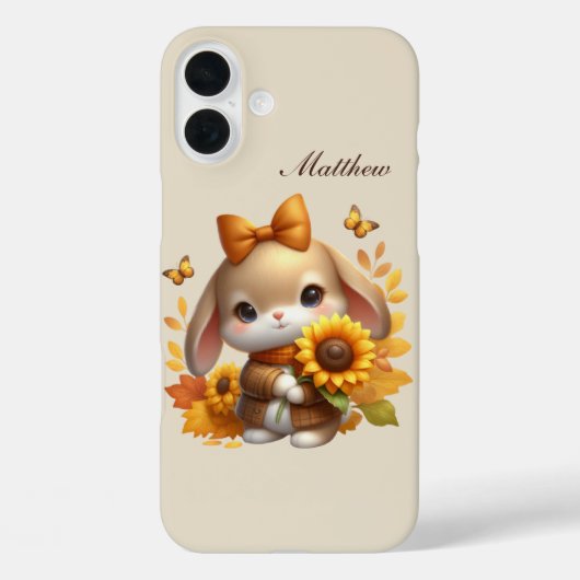 Seasonal bunny add name Case-Mate iPhone case (Achterkant)