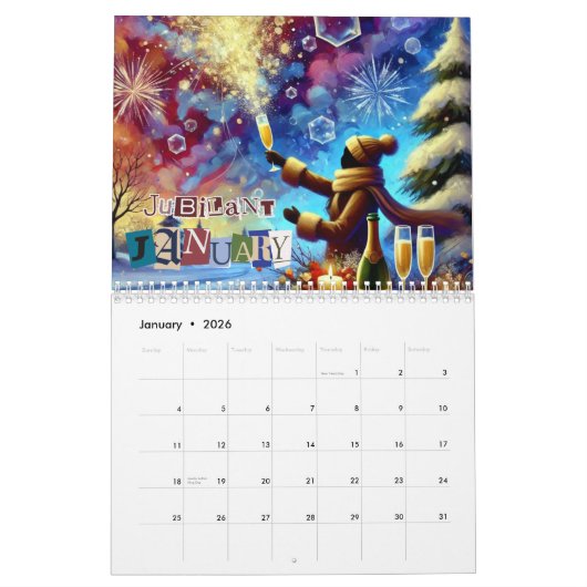 Seasonal Calendar with Artwork 2025  Kalender (Jan 2026)