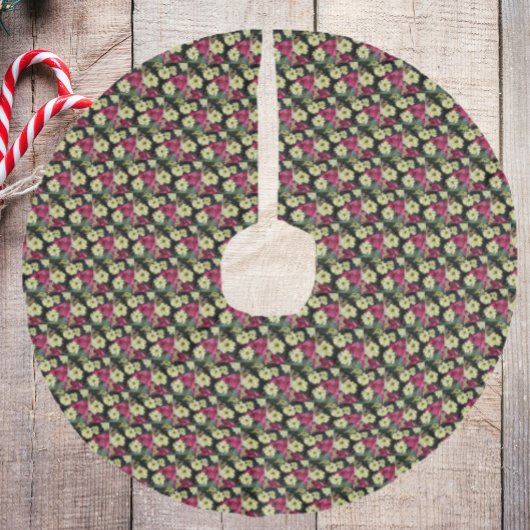 Seasonal Feestdagen Poinsettias Patroon Imitatie Linnen Kerstboom Kleed