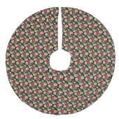 Seasonal Feestdagen Poinsettias Patroon Imitatie Linnen Kerstboom Kleed (Voorkant)