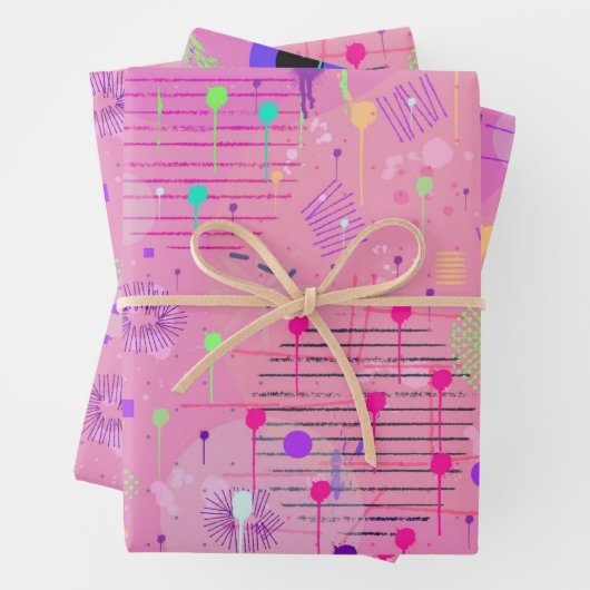 Seasonal Fruit Salad: Abstract Painting Inpakpapier Vel (In situ)