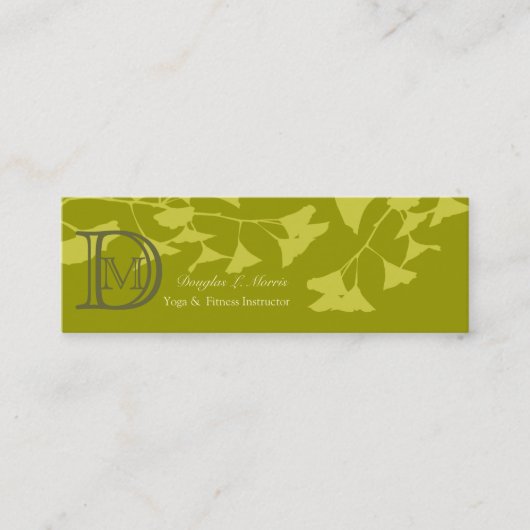 Seasonal Ginkgo Tree Branch Pattern Mini Visitekaartje (Voorkant)