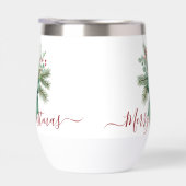 Seasonal Greenery with Red Script Holiday Message (Rechts)