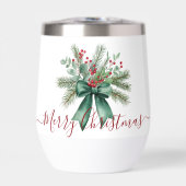 Seasonal Greenery with Red Script Holiday Message (Voorkant)