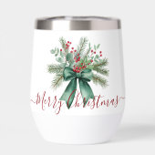 Seasonal Greenery with Red Script Holiday Message (Achterkant)