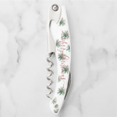 Seasonal Greenery with Red Script Holiday Message Kurkentrekker (Voorkant)