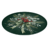 Seasonal Greenery with White Script  Snijplank (Hoek)