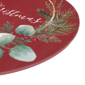 Seasonal Greenery with White Script  Snijplank (Hoek)