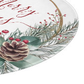 Seasonal Greenery with White Script  Snijplank (Hoek)