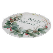Seasonal Greenery with White Script  Snijplank (Hoek)