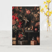 Seasonal Greeting Card • Luxe Christmas Aesthetic Kaart (Gele Bloem)