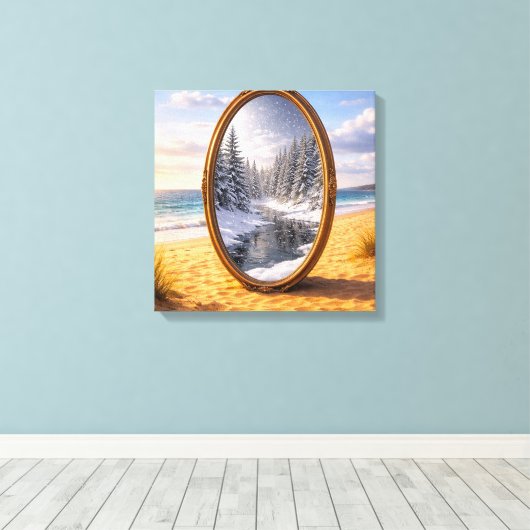 Seasonal Mirror Canvas Afdruk (Insitu (Houten vloer))