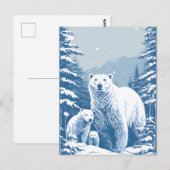 Seasonal Winter polar bear lovers Postcard  Briefkaart (Voorkant / Achterkant)