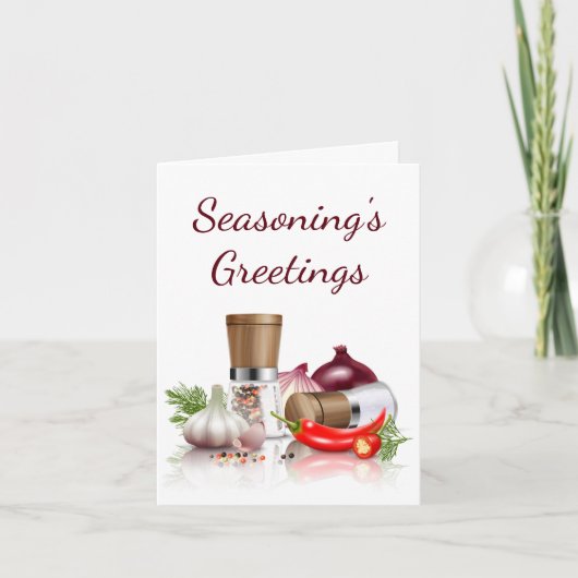 Seasonings Greetings for Zesty Spicy Holiday Fun Kaart (Voorkant)