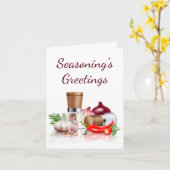 Seasonings Greetings for Zesty Spicy Holiday Fun Kaart (Gele Bloem)