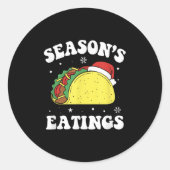 Season's Eatings Funny Christmas Taco Lover  Ronde Sticker (Voorkant)
