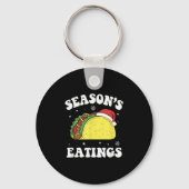 Season's Eatings Funny Christmas Taco Lover  Sleutelhanger (Voorkant)