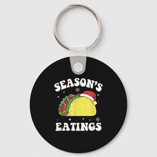Season's Eatings Funny Christmas Taco Lover  Sleutelhanger (Voorkant)