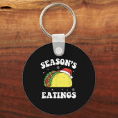 Season's Eatings Funny Christmas Taco Lover  Sleutelhanger (Voorkant)