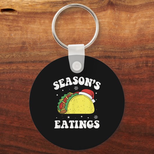 Season's Eatings Funny Christmas Taco Lover  Sleutelhanger (Voorkant)
