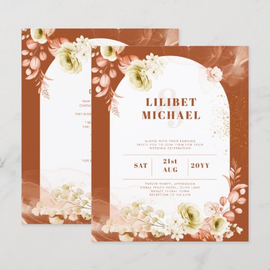 Seasons Fall Earthen Mix Boho Floral Wedding (Voorkant / Achterkant)