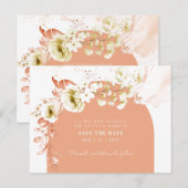 Seasons Fall Earthen Mix Boho Floral Wedding Briefkaart (Voorkant / Achterkant)